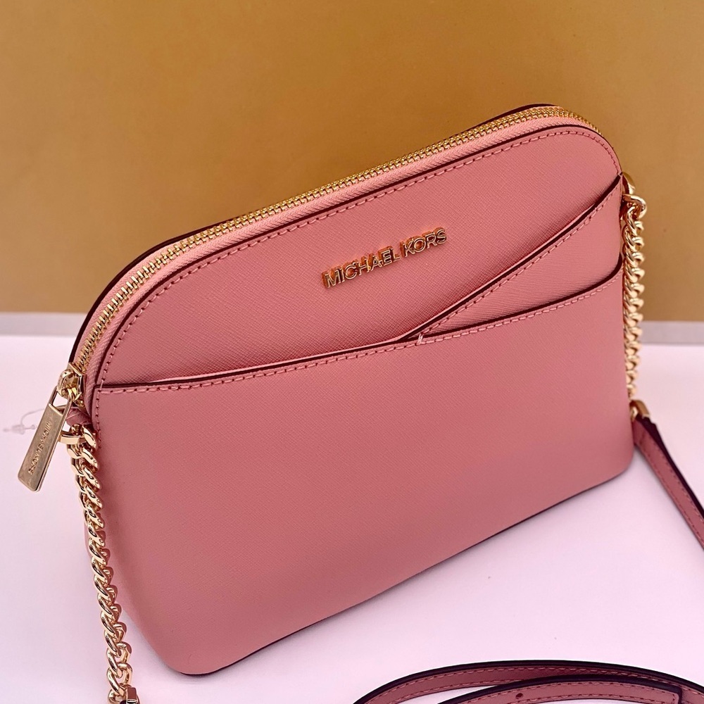 Michael Kors Jet Set Travel Medium Dome Crossbody Leather Primrose - Picture 6 of 12